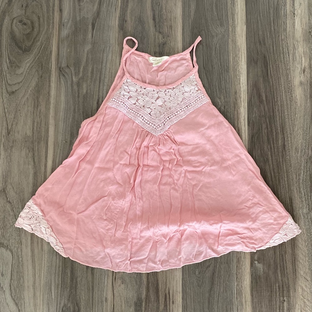 SALONI—Pink Floral Tank Top